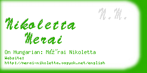 nikoletta merai business card